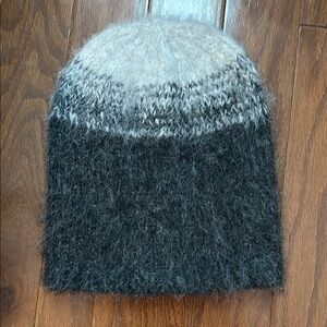 Anthropologie Gray and Black Knit Hat